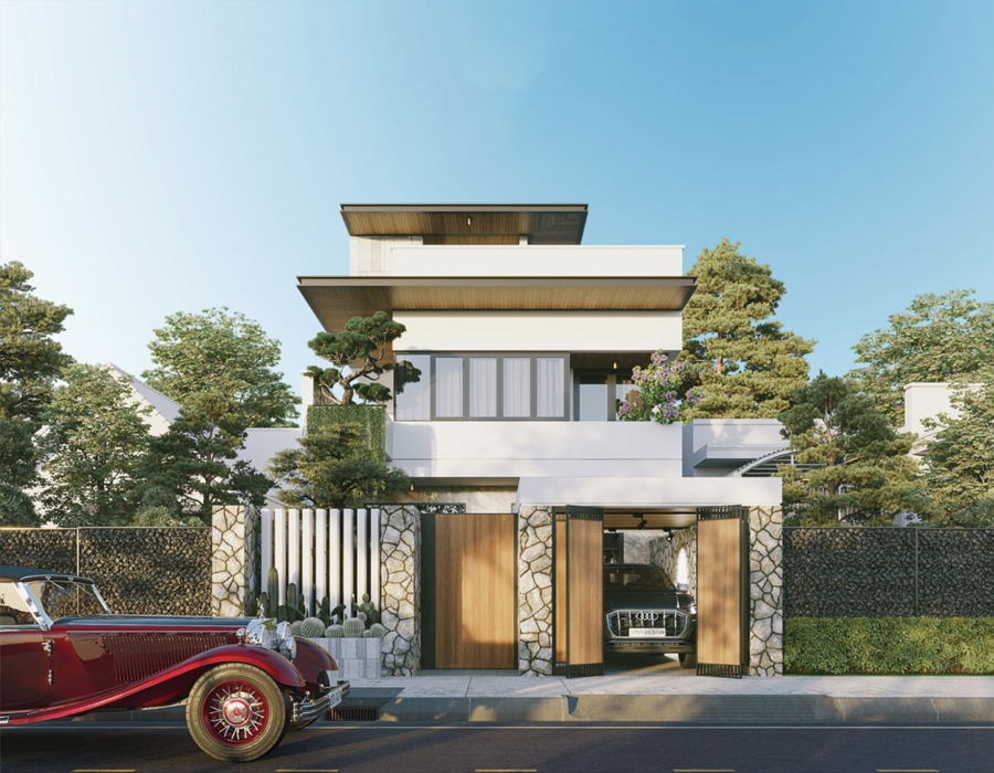 Ngôi nhà phố 2 tầng có sân rộng rãi, thông thoáng Ba Đình